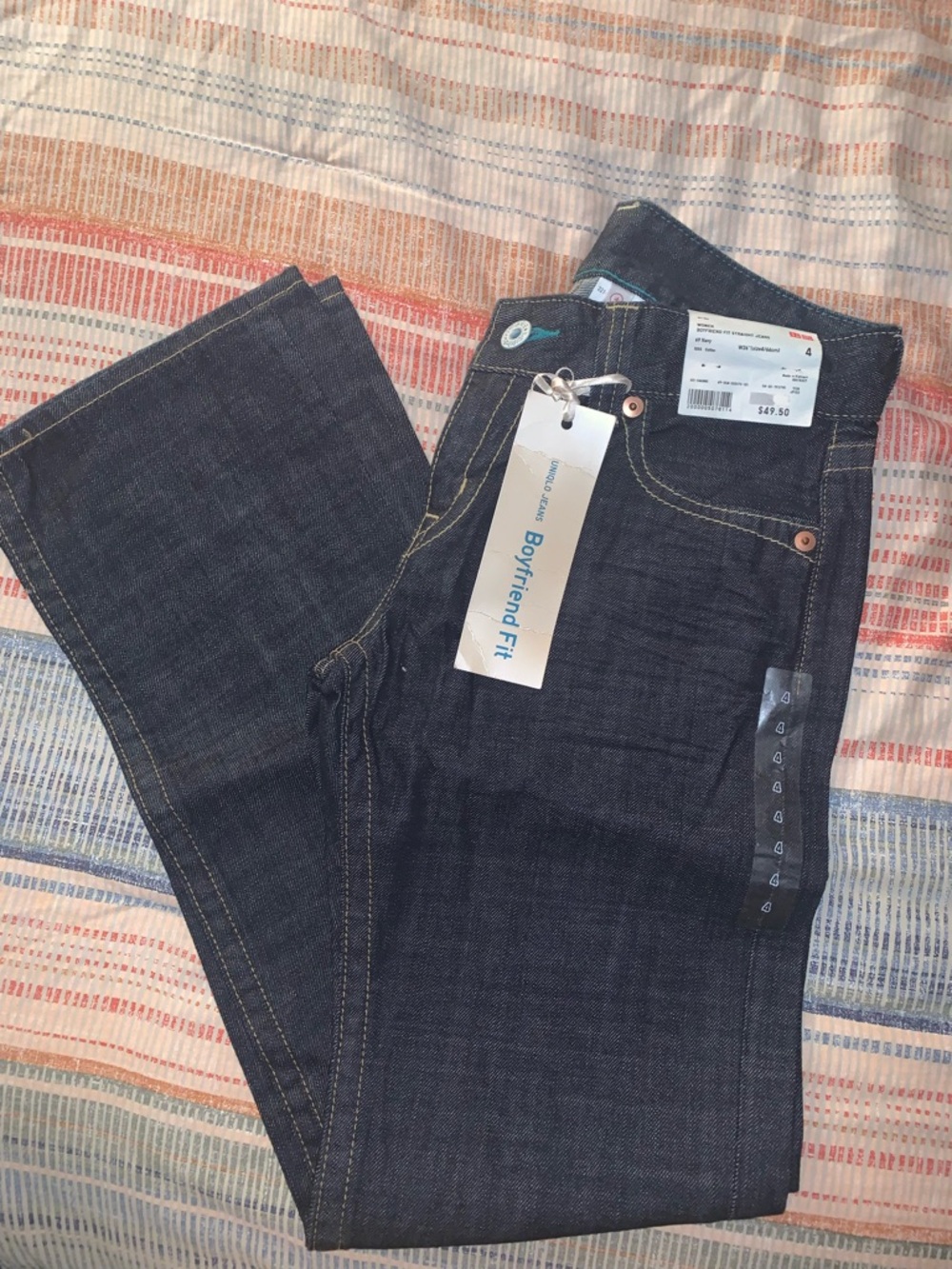 Uniqlo Dark Indigo Boyfriend Fit Jeans - NWT